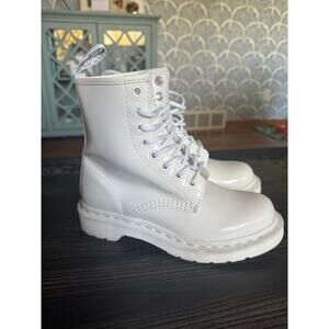 Dr. Martens White Patent Leather 8 Eye AirWair w/ Bouncing Soles Sz. 5